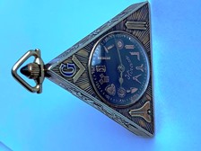 Rare limited edition 14K Gold Triangular Masonic Watch by Hiram circa 1918
